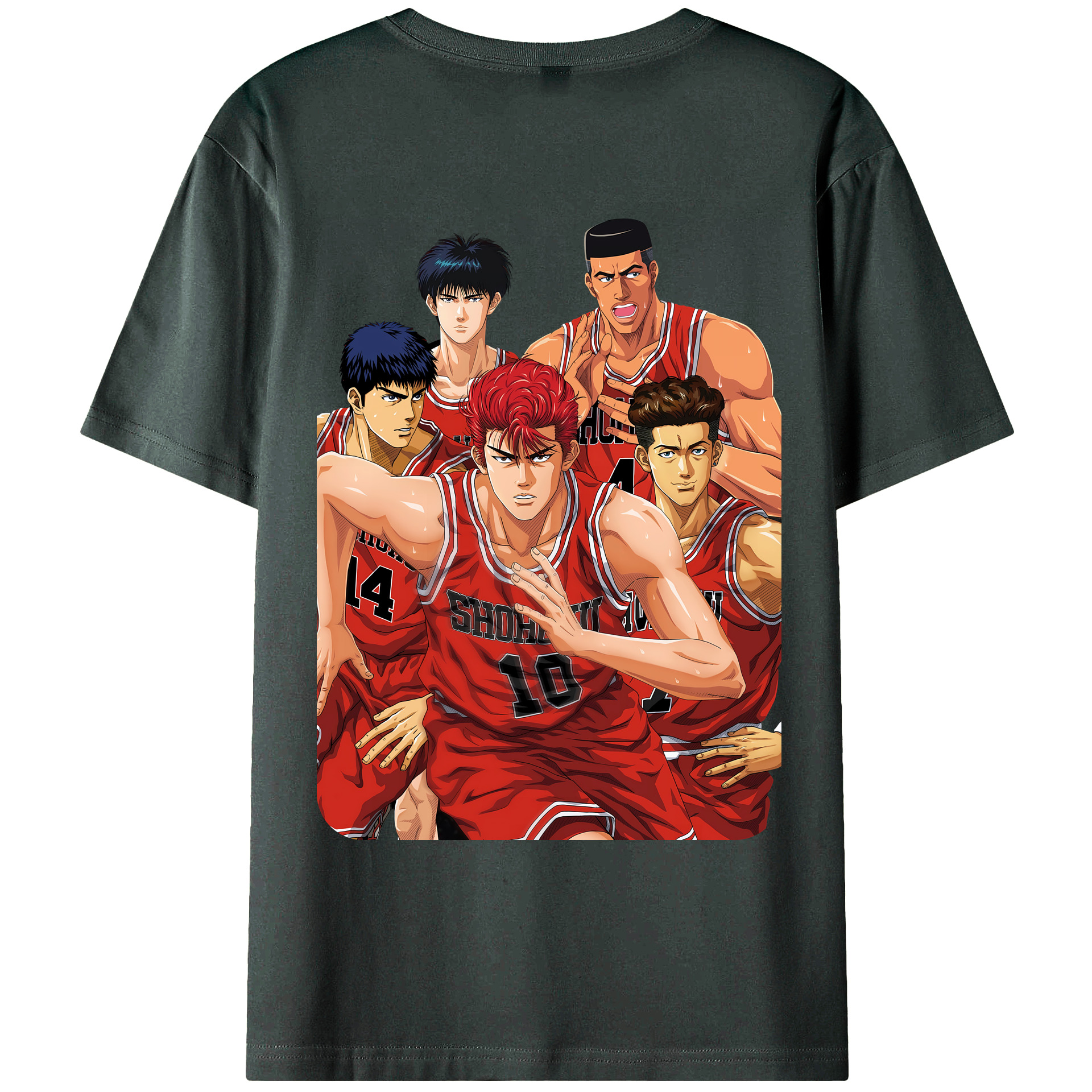 （画像用） SLAM DUNK／スラムダンク 綿100％ メンズ半袖Tシャツ（バックプリント） 通気性